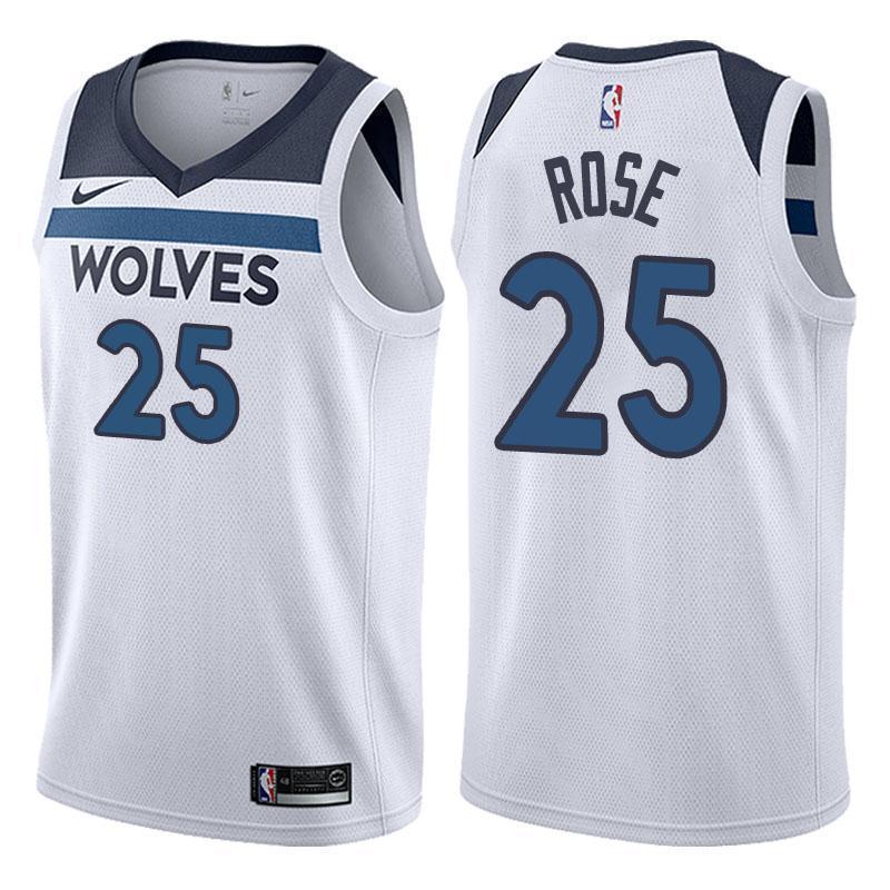 Minnesota Timberwolves #25 Derrick Rose Association White Swingman Jersey 2019